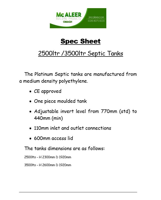 Tank spec